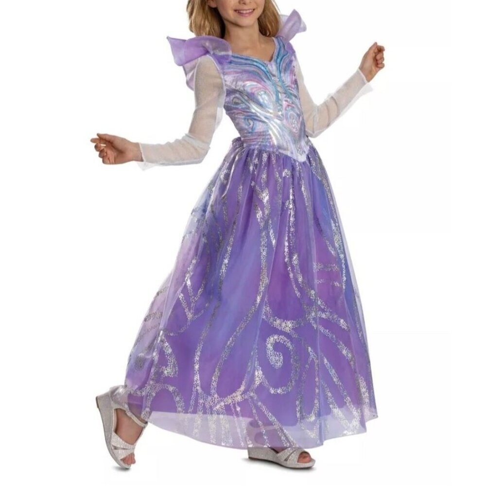 NBCUniversal Girls' Wicked Glinda Upland "For Good" Deluxe Costume Dress S/M/Lg